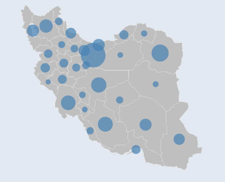 ایجاد نقشه حبابی (bubble map) با استفاده از کتابخانه D3